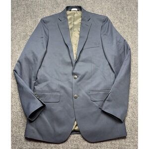 Haggar Cool 18 Pro Blazer Mens 38 Long Blue Slim Fit Two Button Suit Jacket